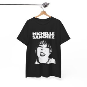 Michelle Sanchez Graphic Tee – Retro Black & White Portrait Shirt